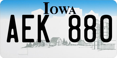 IA license plate AEK880