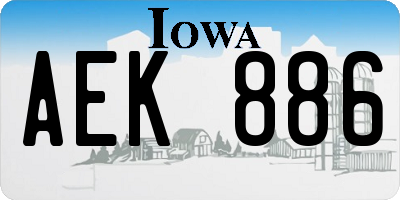 IA license plate AEK886