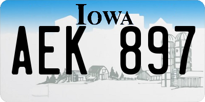 IA license plate AEK897