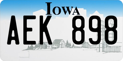 IA license plate AEK898