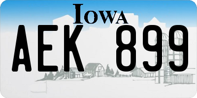 IA license plate AEK899