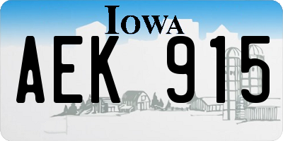 IA license plate AEK915