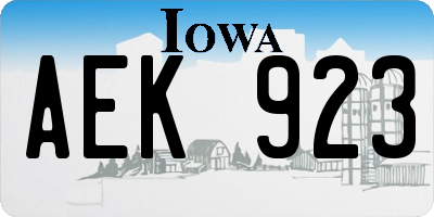 IA license plate AEK923