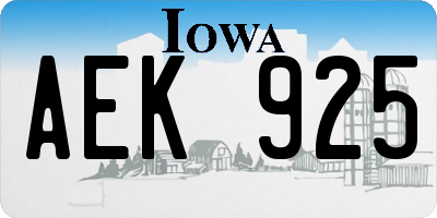 IA license plate AEK925