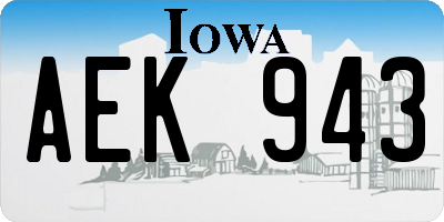 IA license plate AEK943