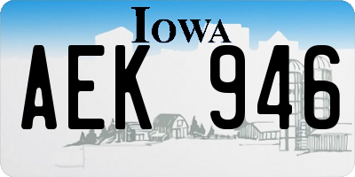 IA license plate AEK946