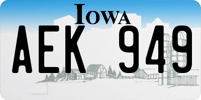 IA license plate AEK949