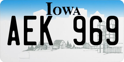 IA license plate AEK969