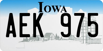 IA license plate AEK975
