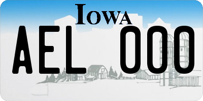 IA license plate AEL000