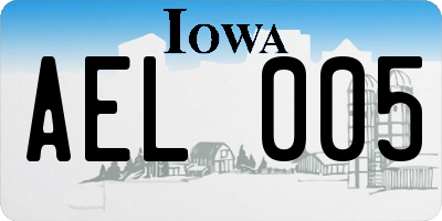 IA license plate AEL005