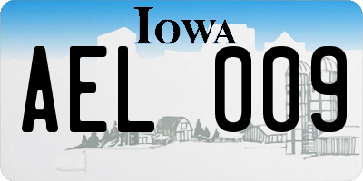 IA license plate AEL009