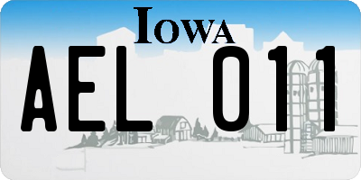 IA license plate AEL011