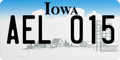 IA license plate AEL015