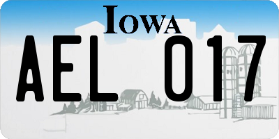 IA license plate AEL017