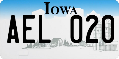 IA license plate AEL020