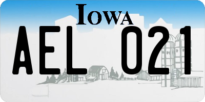 IA license plate AEL021