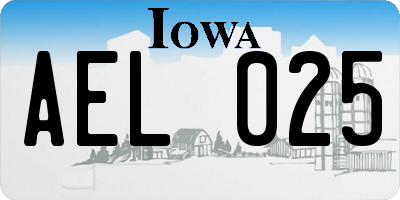 IA license plate AEL025