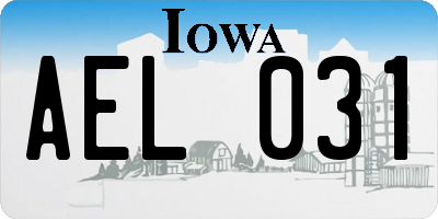 IA license plate AEL031