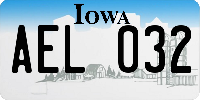 IA license plate AEL032