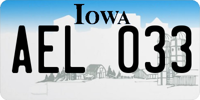 IA license plate AEL033