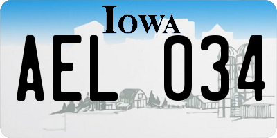 IA license plate AEL034