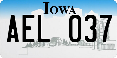IA license plate AEL037