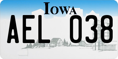 IA license plate AEL038