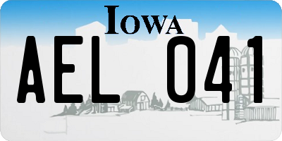 IA license plate AEL041