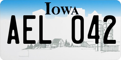 IA license plate AEL042