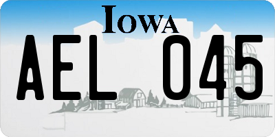 IA license plate AEL045