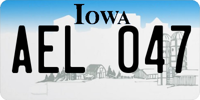 IA license plate AEL047