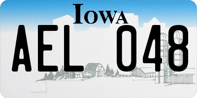 IA license plate AEL048