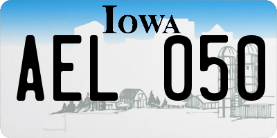 IA license plate AEL050