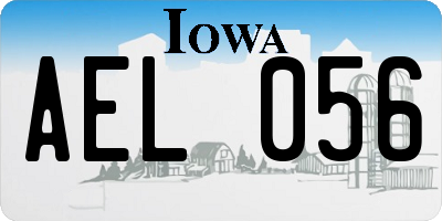 IA license plate AEL056