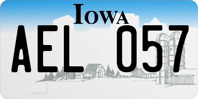 IA license plate AEL057