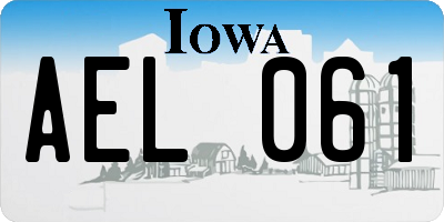 IA license plate AEL061