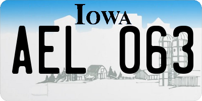 IA license plate AEL063