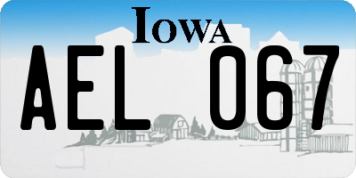 IA license plate AEL067