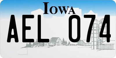 IA license plate AEL074