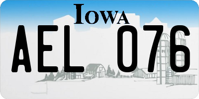 IA license plate AEL076