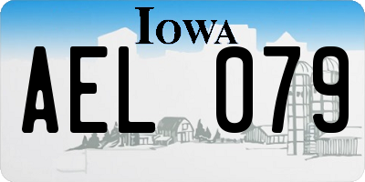 IA license plate AEL079