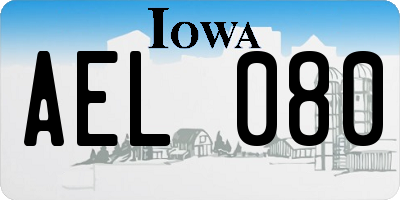 IA license plate AEL080