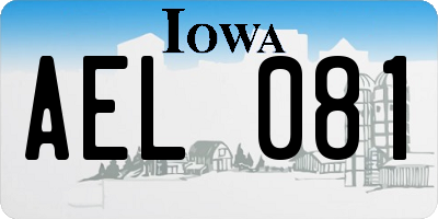 IA license plate AEL081