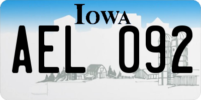 IA license plate AEL092