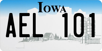 IA license plate AEL101