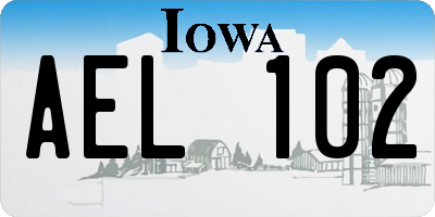 IA license plate AEL102