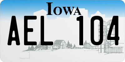 IA license plate AEL104