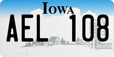 IA license plate AEL108