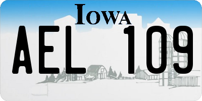 IA license plate AEL109